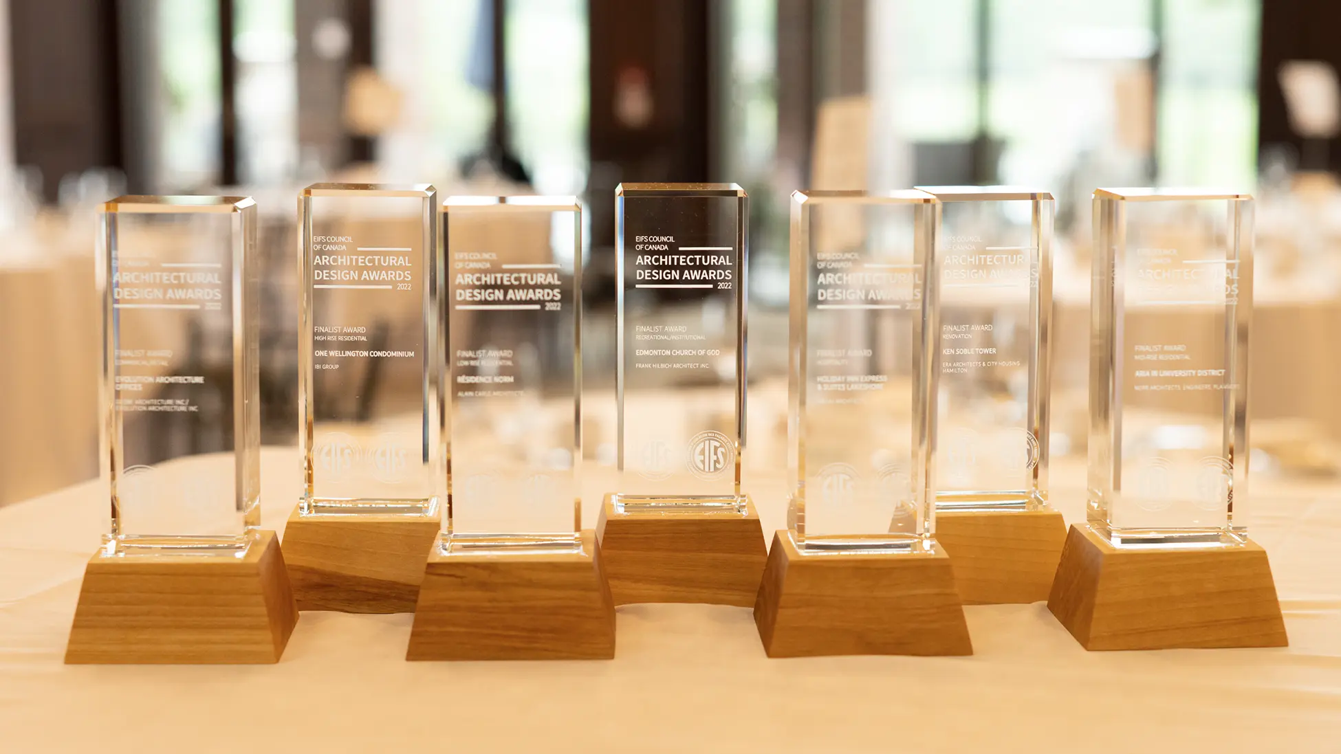Picture of Architectural Design Awards trophies for finalists | EIFS Council of Canada