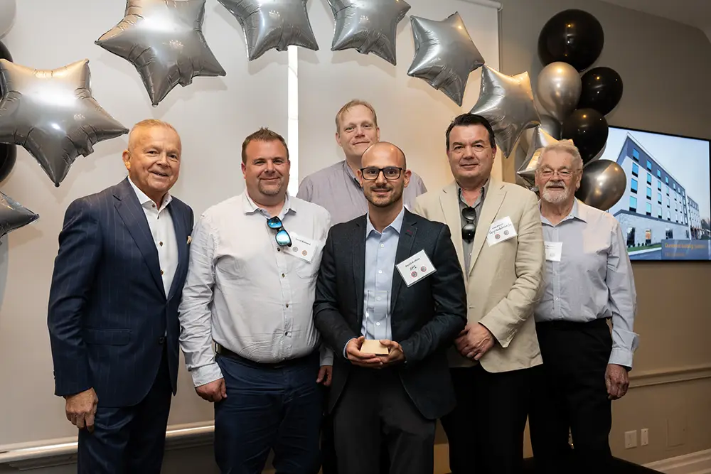 From Left: John M. Garbin, (President/CEO, ECC), David Barnard (API & Saplys Architects Inc.), Mike Adams (API & Saplys Architects Inc.), David Ruffolo (API & Saplys Architects Inc.), Vito Pacicci (API & Saplys Architects Inc.)Joe Somfay (Joe Somfay Architect)